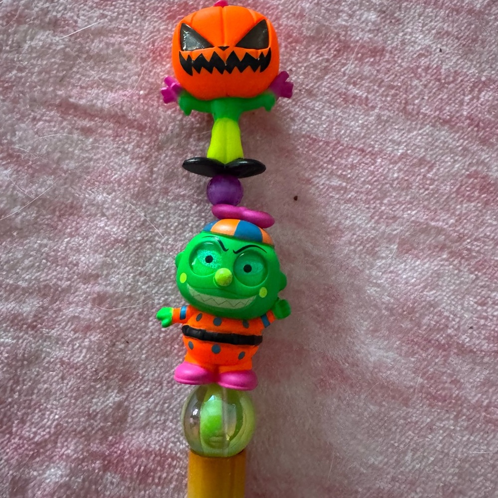 Handcrafted Pen-Jack the Pumpkin King & Clown in Neon (with extender pen)